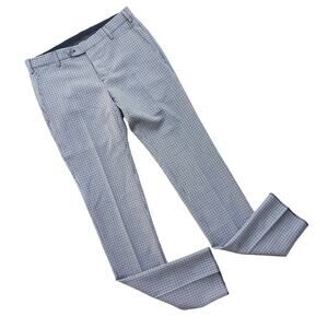 Valentino Men's Grigio Grey Plaid Wool Casual Dress Pants Size IT 44 / US 28